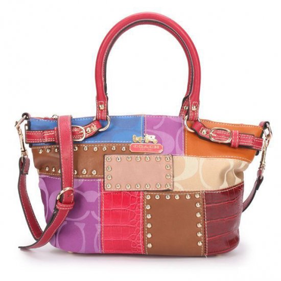 Coach Holiday Kelsey In Signature Medium Red Multi Satchels EBP | Coach Outlet Canada